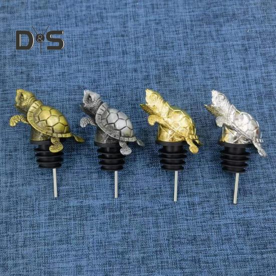 Turtle Wine Pourer Metal Decanter Spout with Drip-Free Design Elegant Bar Accessory for Red White Liquor