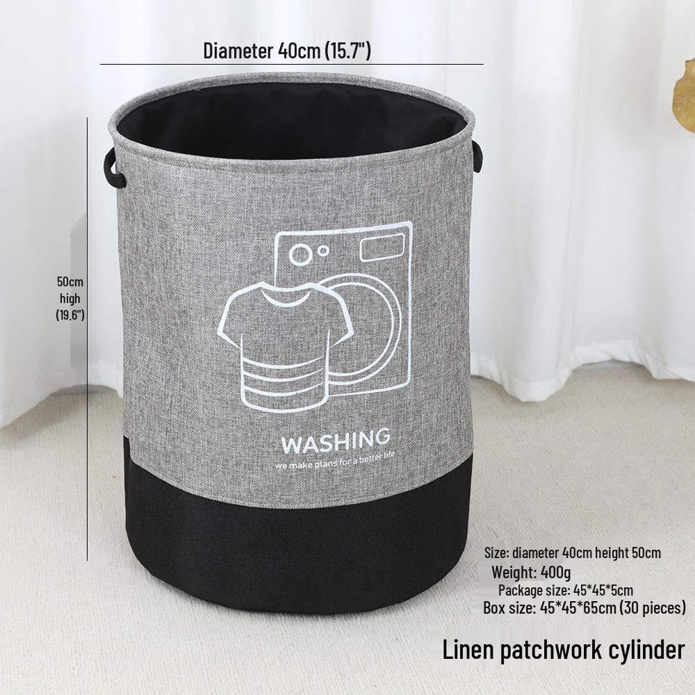 Foldable Linen Laundry Basket for Bathroom or Dormitory