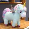 Kawaii Unicorn with Wing Plush Toys Soft Stuffed Doll Animal Fluffy Hair Fly Horse Pillow Cousion for Girl Birthday Gift Kid Toy