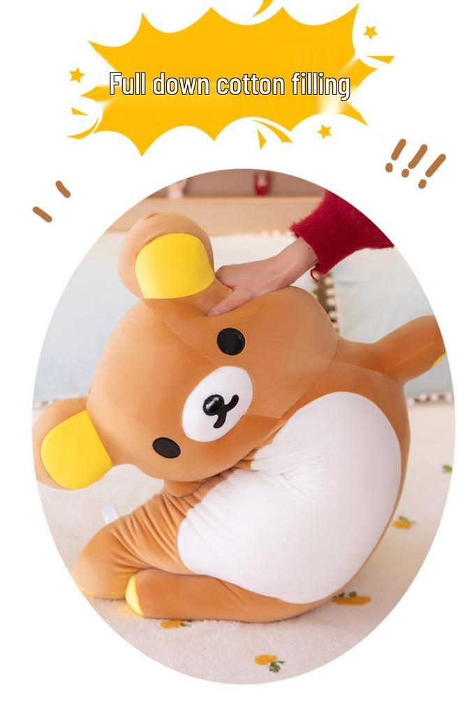 Rilakkuma Long Plush Pillow: Cute Bear Doll Bed Back Cushion Gift