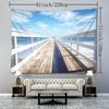 1pc Bohemian Beach Pier Tapestry - Vibrant Ocean Sunset & Wooden Boardwalk Design, Polyester Wall Hanging for Living Room or Bedroom Decor, Perfect Ho