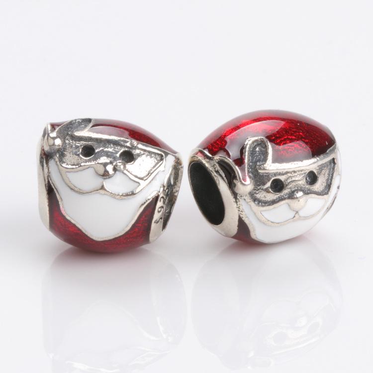 Panjia Charms S925 Sterling Silver Santa Claus Beads - European  American Series Loose Beads