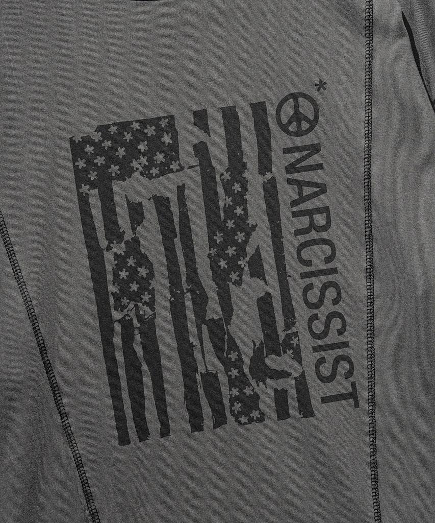 VASTIC Cover Stitch Flag Long Sleeve_Charcoal