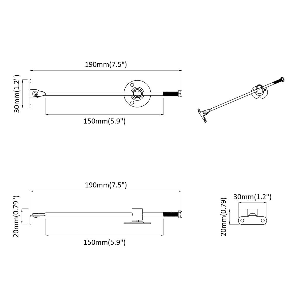 Pull Rod Hinge 439 pcs Silver Iron