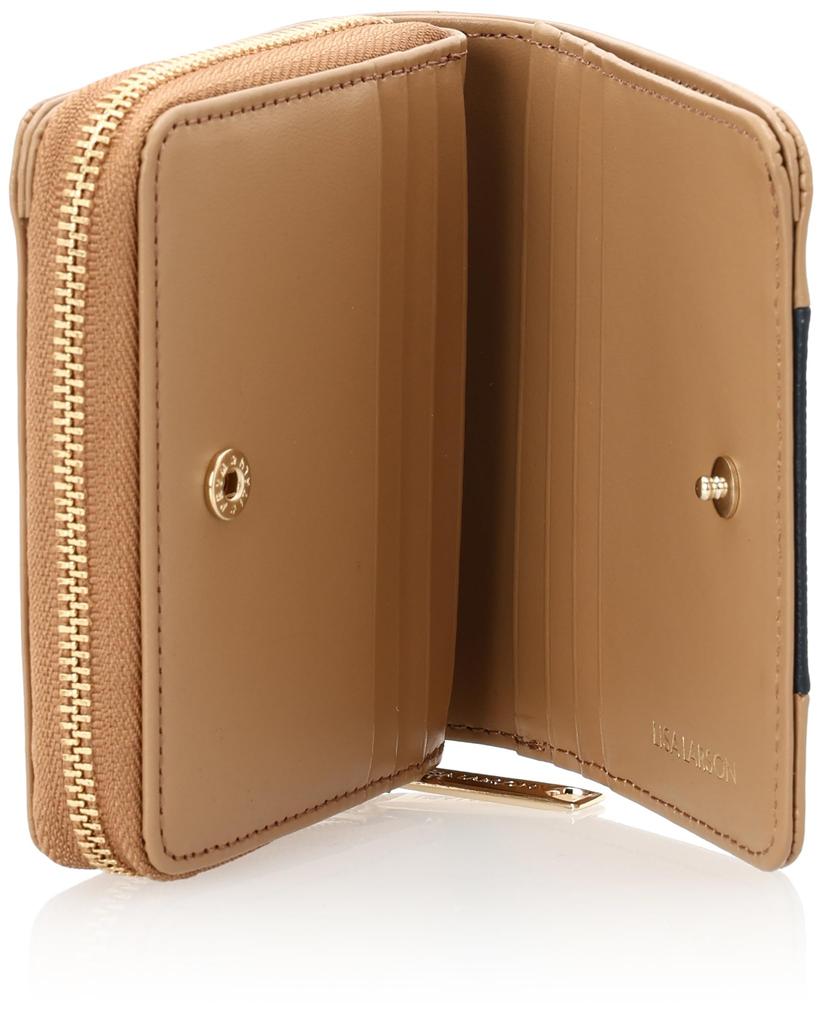 Lisa Larson Damen Kleine Reißverschluss-Bifold-Geldbörse, Kompakt, Echtes Leder, Rindsleder, Mikey, LTLY-05 (Braun)