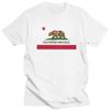 Modny T-shirt z Flagą Republiki Kalifornii Unisex Krótki Rękaw 1846 Flaga Stanu Kalifornia T-shirt z Niedźwiedziem Czysta Bawełna Letnie Koszulki