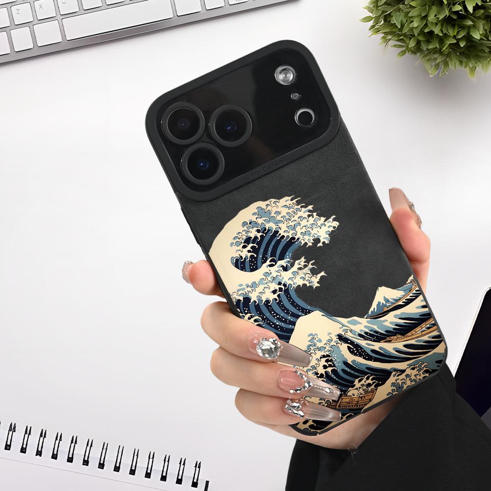 Aesthetic Wave Pattern Phone Case for iPhone 17, 16, 15, 14, 13, 12, 11 Pro/Max/Plus - Impact Resistant and Shockproof