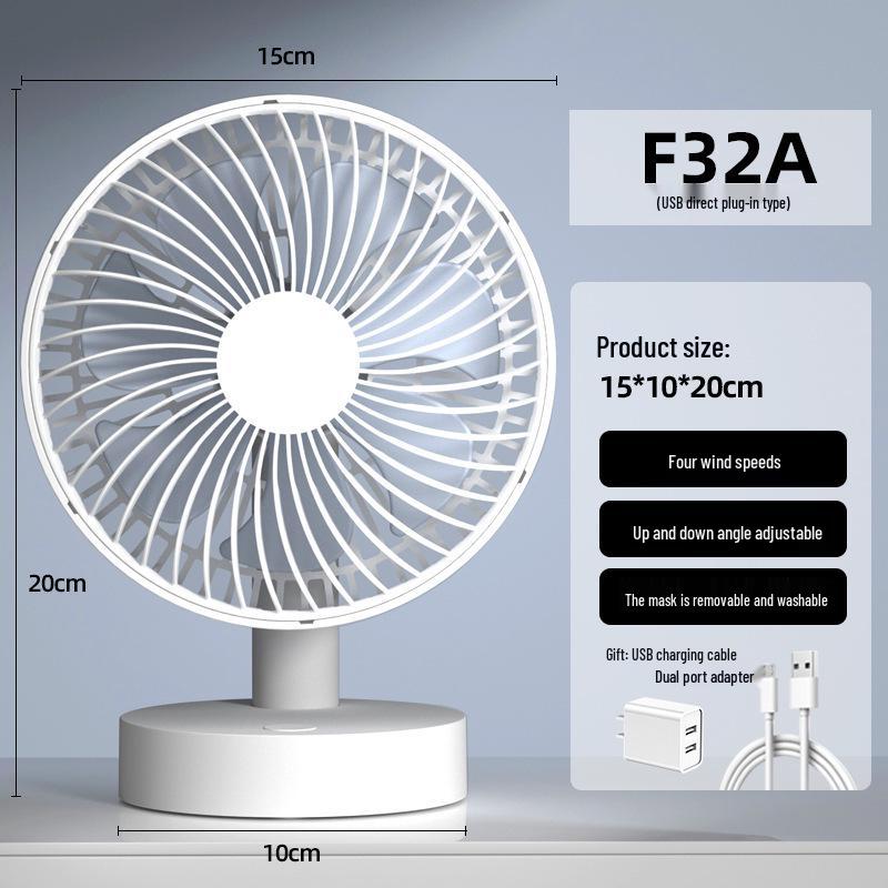 Rechargeable Portable Desktop USB Fan for Dormitory and Office Use