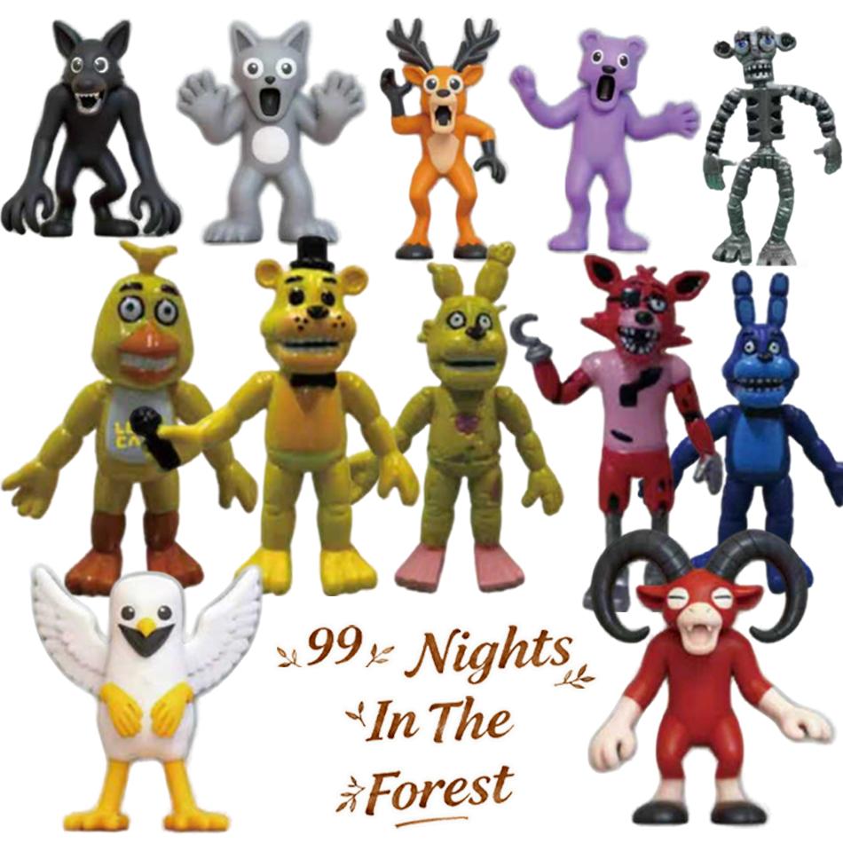 6-18pcs 99 Nights in The Forest Action Figure Deer Owl Goat Figurine Desktop Decoration Model Ornaments Fans Christmas Gifts