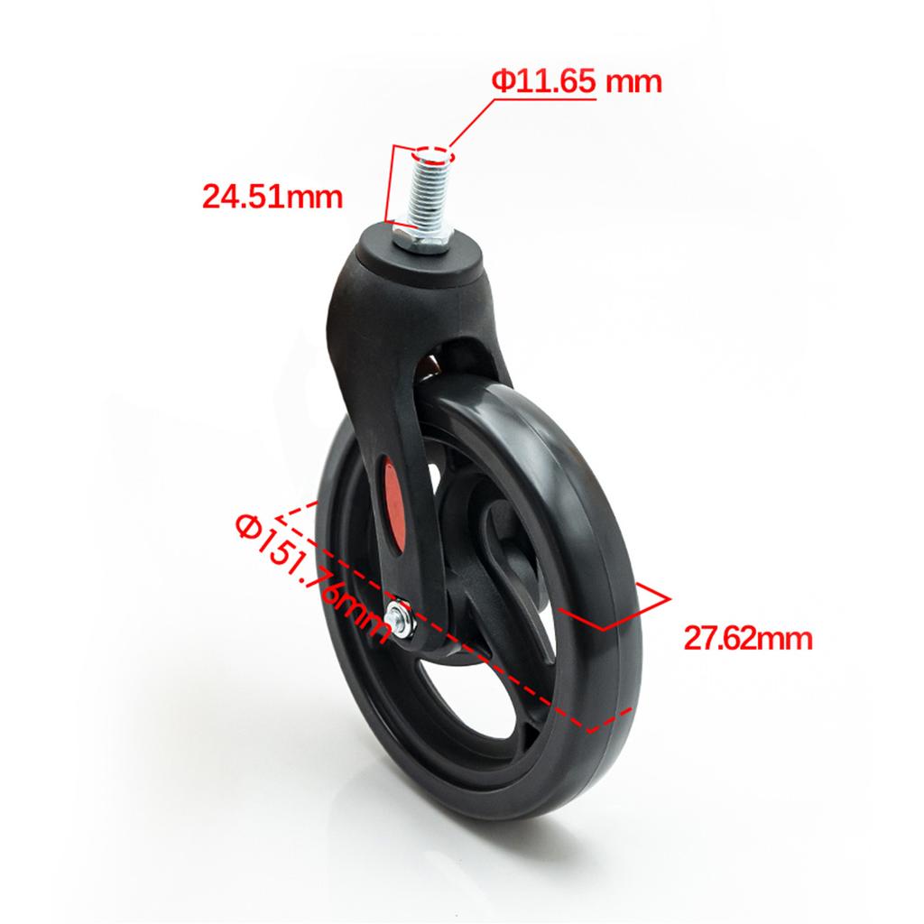 6-tums Rullstols Framhjul Universellt Halkfritt Kraftigt Ersättningshjul för Gåstolar Rollatorer