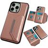 For iPhone 16 Pro Case Card Bag Kickstand TPU+PU Phone Cover