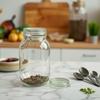 Glass Storage Jar with Transparent Buckle for Kitchen, Food-Grade Sealed Container for Grains