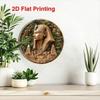 Vintage Egyptian Pharaoh Aluminum Wall Art, 8x8 Inch Round Metal Sign for Home Living Room Kitchen Decor
