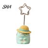 Healing Atmosphere Decor Desktop Memo Clip Stand, Cartoon Animal Message Note Holder, Cute Resin Base Photo Display Clip, Table Number Name Card Place