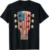 American Flag Guitar 4th of July Guitarist USA Country Music Gift Unisex T-Shirt