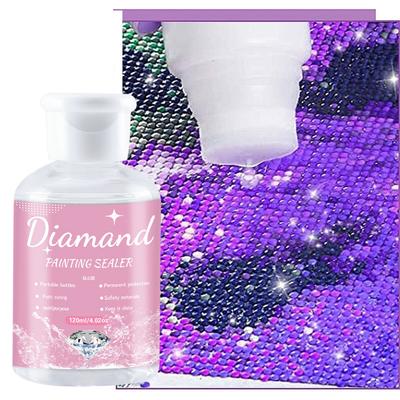Diamond Art Sealant with Brushes 5D Diamond Painting Drill Brightener Diamond Painting Shiny Sealant for Diamond Painting Puzzle