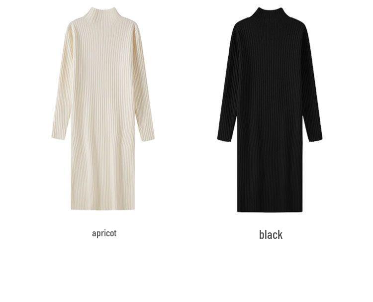 Autumn Winter Over-the-Knee Long Knitted Dress: Slimming and Thickened