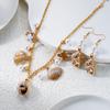 Boho Ocean Theme Jewelry Set for Women Metal Starfish Conch Imitation Pearl Pendant Earrings Necklace Beach Party Jewelry Gifts