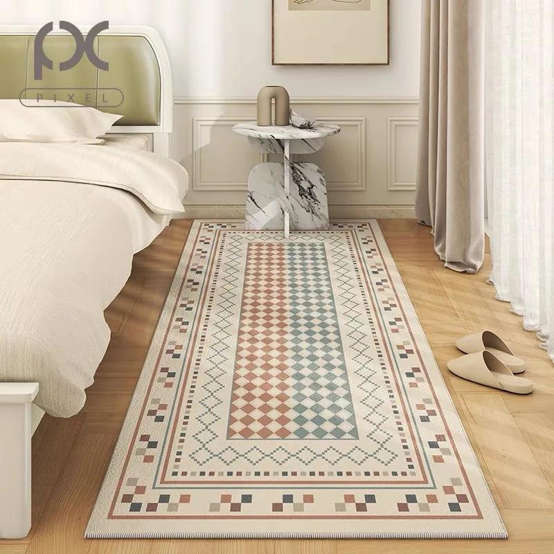 Classical Minimalist Loop Pile Carpet Warm Anti-slip Washable Quick Dry Living Room Bedroom Bedside Floor Mat 60*90cm