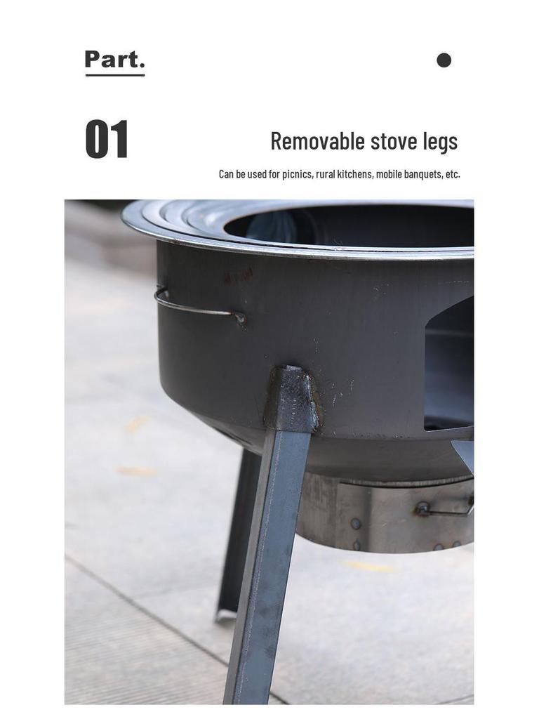 Portable Outdoor Firewood Stove For Rural and Household Use