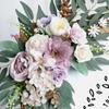2Pcs Wedding Arch Flowers, Artificial Floral Swag Flower Green Leaves Welcome Sign