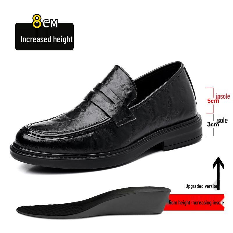 

Мужские слипоны лоферы для бизнеса 6 см: Кожаные туфли на скрытой платформе 41