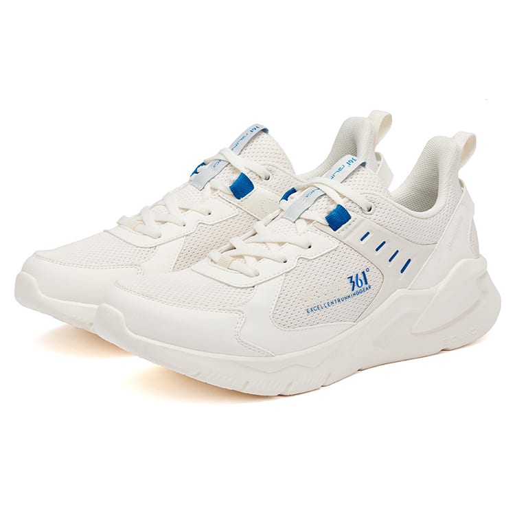 361 Cushioning Slip Resistant Abrasion Resistant Breathable Lightweight Low top Running Shoes Men's Feather White 672222228