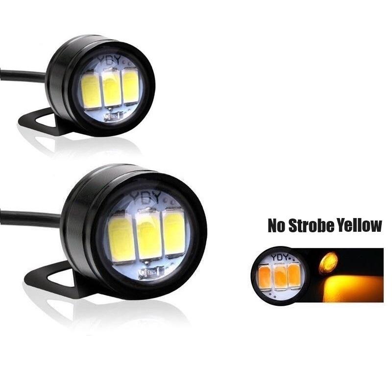 1 Pair DC12V Motor Strobe Led Eagle Eye Flashing Light Headlight With Brackets Daytime Running Lamps For Motorcycle Spotlight