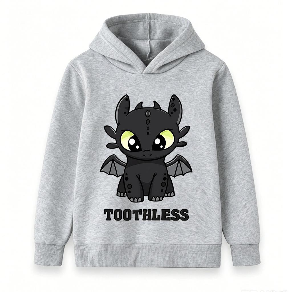 Kids Boys Girls 100% Cotton Crew Neck Short Sleeve T-shirt, Cute Cartoon Black Dragon Print Casual Soft Breathable Summer Tee for Toddlers Children Da