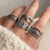 925 Sterling Silver Rings for Women Couple Minimalist Handmade Hollow Retro Ring Fine Jewelry Gift Prevent Allergy