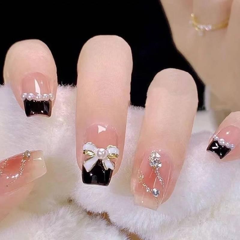 Wear Pure Manual Nail Enhancement Patch Powder Blusher Bride Nail Bow Sky Starry