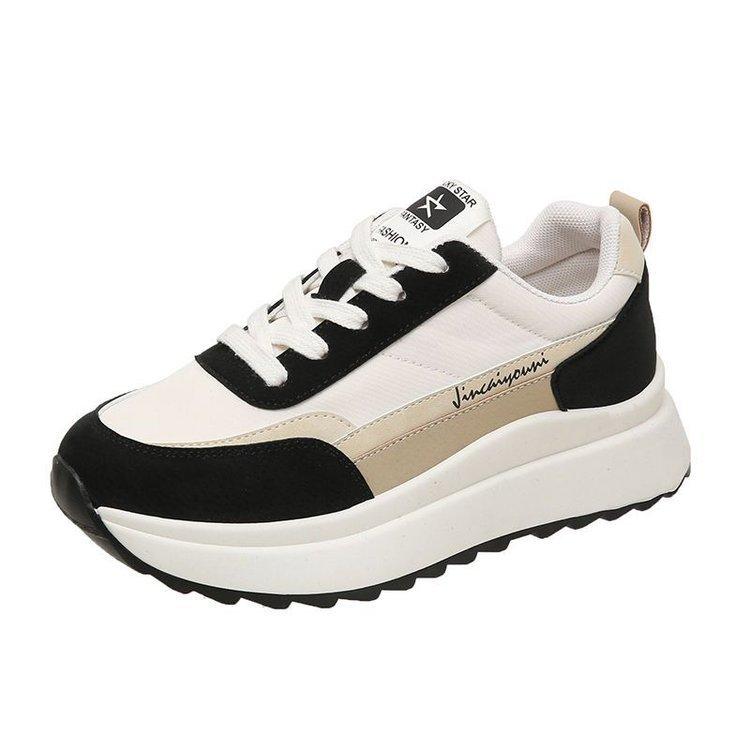 Høstens nye muffins-plattform pappasko for kvinner, fargematchende snøring, enkel og stilig, avslappet sport, Cortez