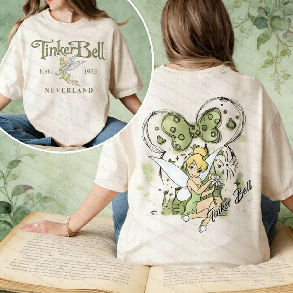 Retro Disney Tinker Bell Comfort Colors Shirt Tinkerbell 1953 Neverland Peter Pan Tshirt Fairy Magical Tee Disneyworld Shirts XL