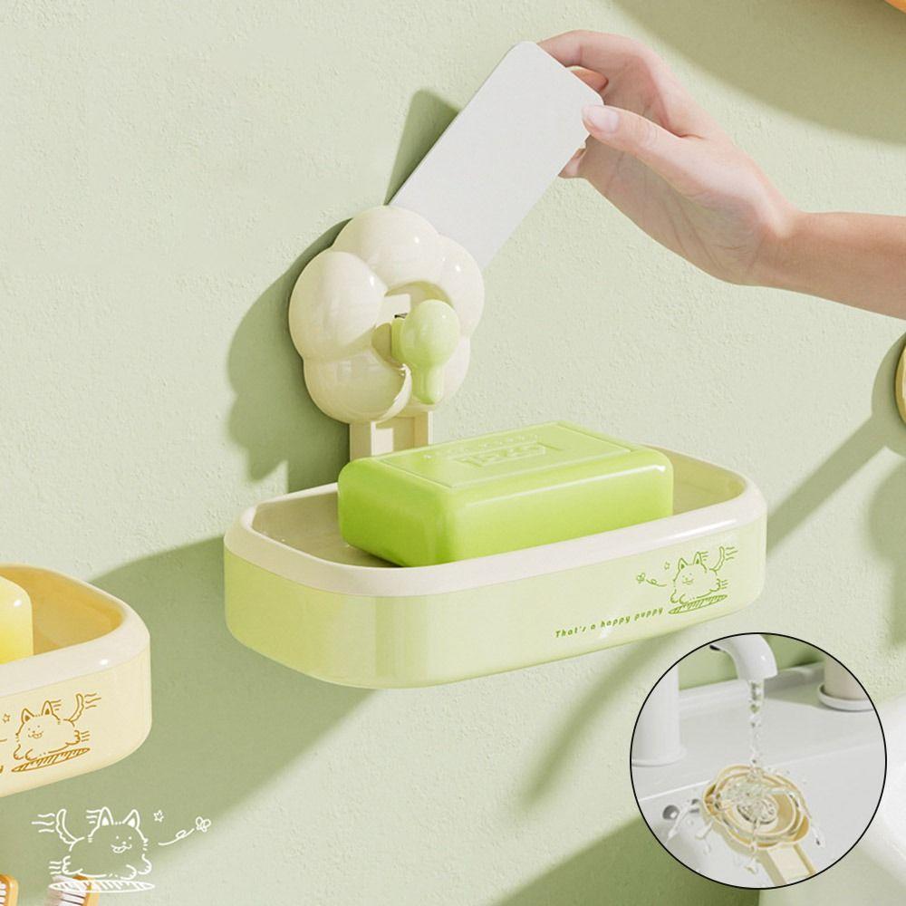Flower Soap Holder No Punching Soap Storage Shelf  for Bathroom Kitchen Organizer