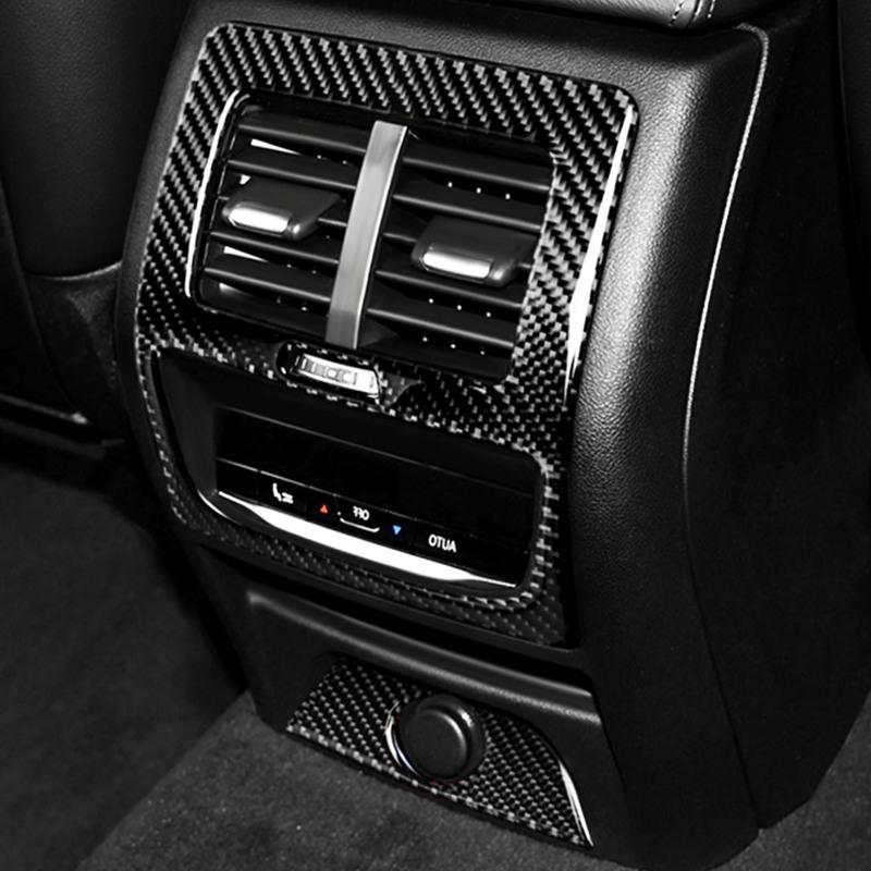 Real Carbon Fiber Car Accessories Rear Air Vent Panel Decorative Cover Soft Sticker For BMW X3 G01 2018- X4 G02 -2024