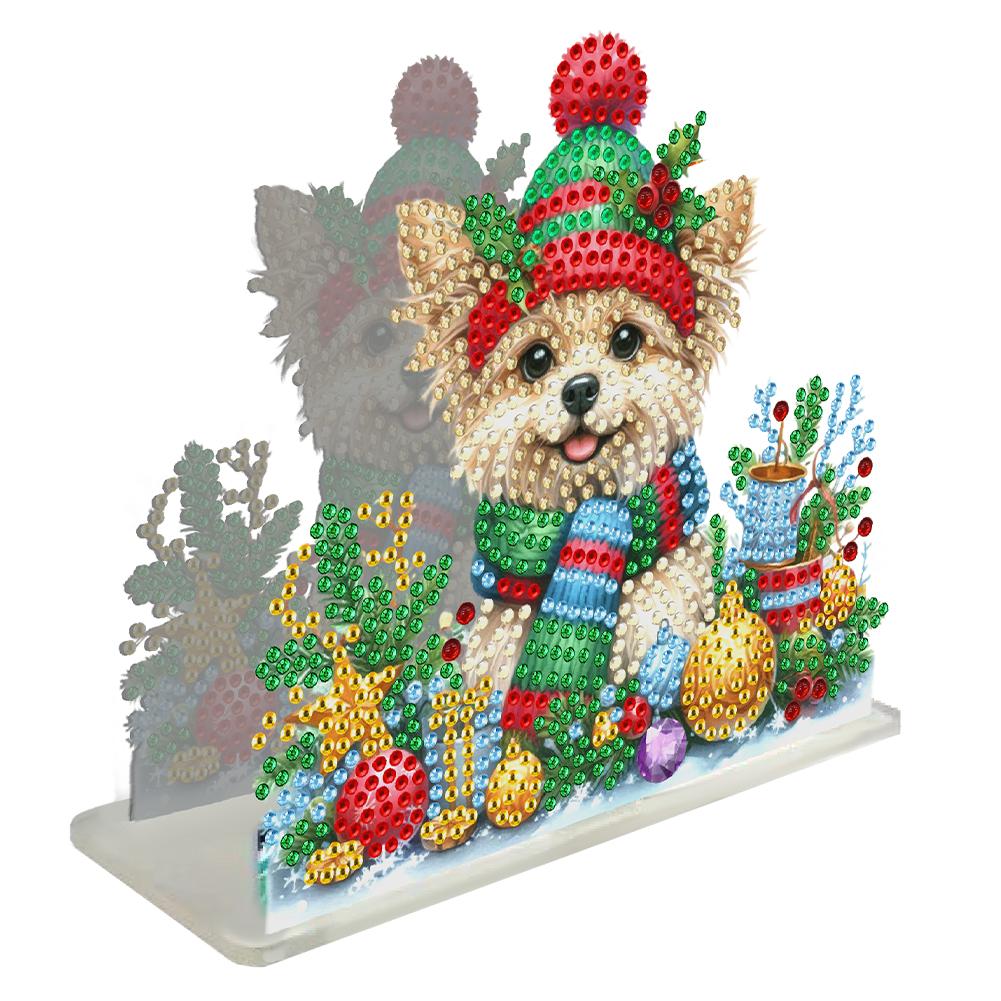 Double Sided Xmas Theme Diamond Painting Desktop Napkin Holder Acrylic Ornament Diamond Painting Desktop Napkin Rack Decoration