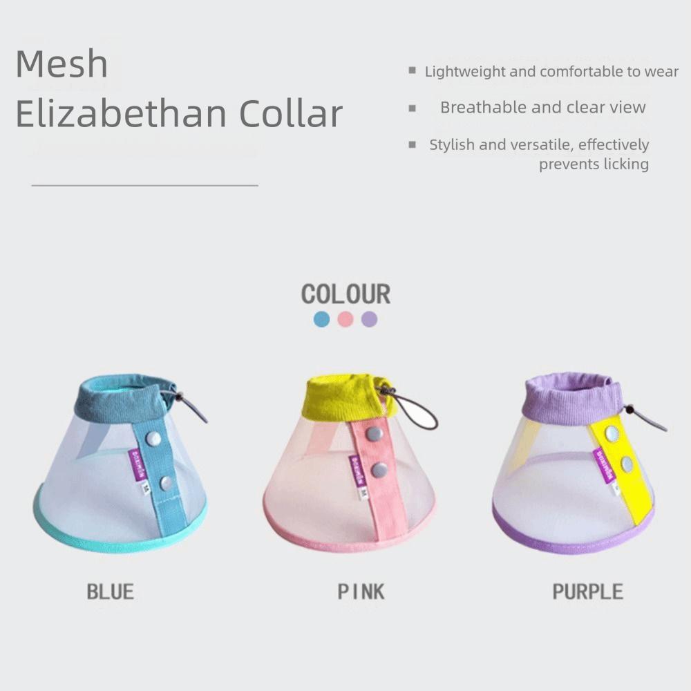 Breathable Pet Neck Cone Anti-Bite Cat Neck Protective Circle Dog Protective Head Cover  Pet Care