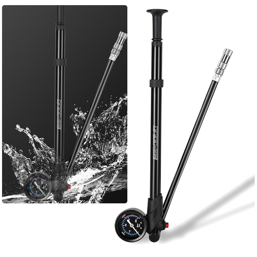 300PSI Bicycle Pump with Gauge High Pressure MTB Bicycle Air Shock Pump Fits Presta & Schrader for Rear Suspension Fork Shock