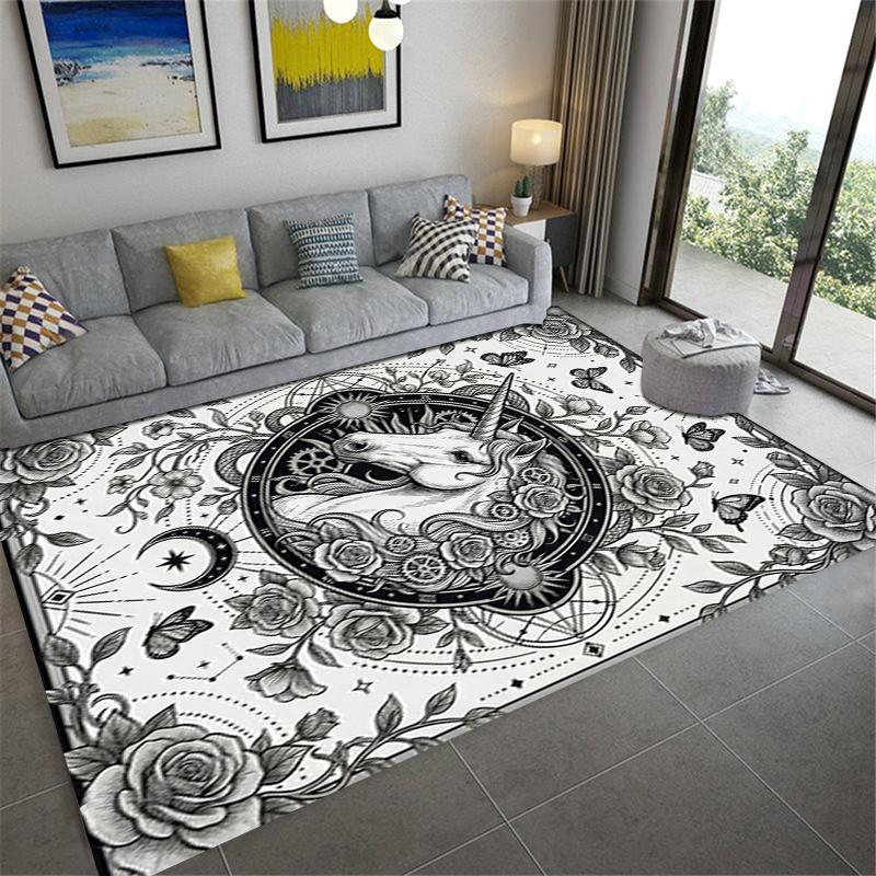 2025 New Unicorn Animal Carpet Rug for Living Room Bedroom Home Sofa Decoration,Kids play Non-slip Floor Mat142
