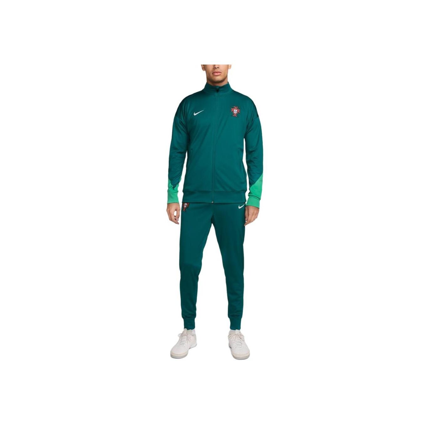 

Nike Dri-Fit Strike Stand Collar Long Sleeve Retro Sports Color Block Jacket And Elastic Trousers Casual Sports Suit Unisex suit Green FJ2344-381 L
