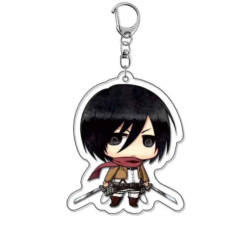 Attack on Titan Flügel der Freiheit Schlüsselanhänger mit Eren Levi Hange Mikasa und Armin. 4 black