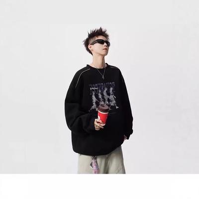 Portrait Printed Sweater for Men and Women, Autumn and Winter Heavy-duty Long-sleeved Bottoming, High-end Versatile Top, No Hat Jacket