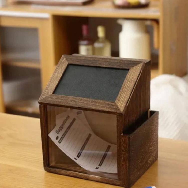 Handmade Wooden Mailbox Retros Lockable Compartment Detachable Board Storage Area Wall Mount Installation