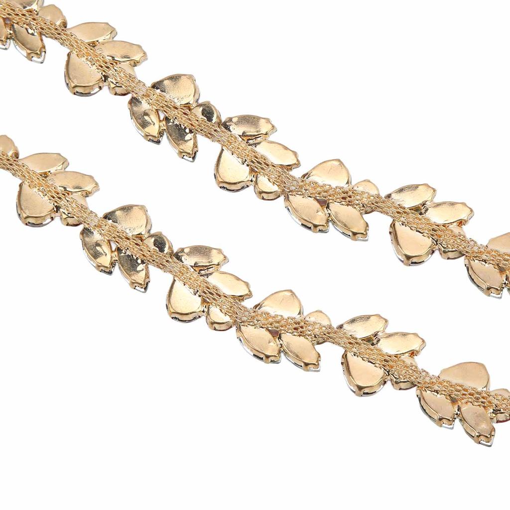 1yd Rhinestone Flower Chain Shiny Colorful Exquisite Workmanship Color Horse Eye Drop Rhinestone Chain for Decor