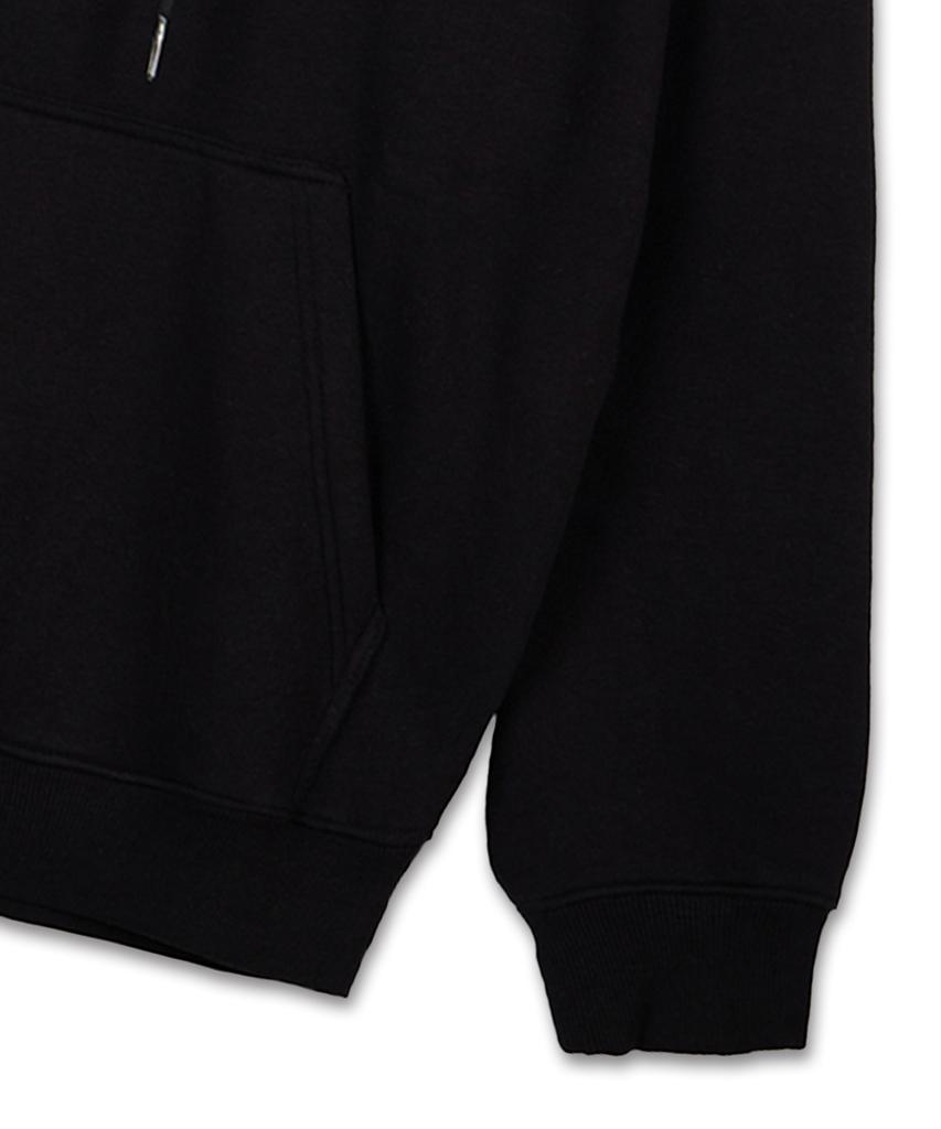Graffiti Lettering Oversized Wide Shoulder Hoodie_Black 2