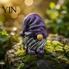 Miniature Landscaping Pieces Colorful Hat Gnome Resin Statue, Faceless Dwarf Figurine with Wrinkled Hat, Christmas Gifts Waterproof Garden Ornament,
