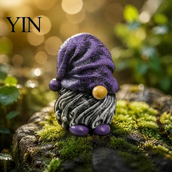 Miniature Landscaping Pieces Colorful Hat Gnome Resin Statue, Faceless Dwarf Figurine with Wrinkled Hat, Christmas Gifts Waterproof Garden Ornament,