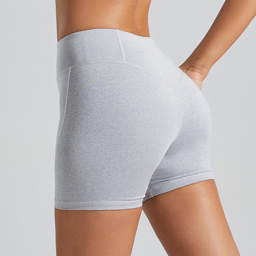 Color blocking, non awkward sports shorts with high waist, tight fitting, nude feeling, peach hip lifting, fitness, yoga shorts for women