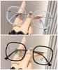 Retro Plain Face Pure Wind Gold Square Frame Glasses Men's and Women's Myopia Anti-blue Anti-radiation Flat Light Mirro