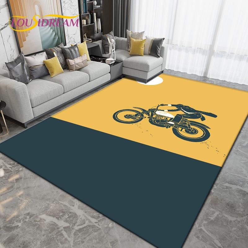 Retro Vintage Koberec na motorku velký,Koberec do obývacího pokoje Ložnice Pohovka,Kuchyň Koupelna Rohožka protiskluzová podložka Dárek